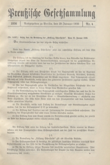 Preußische Gesetzsammlung. 1936, Nr. 4 (29 Januar)