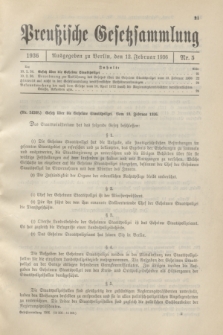 Preußische Gesetzsammlung. 1936, Nr. 5 (12 Februar)