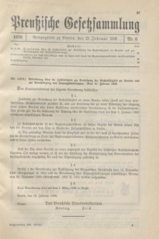 Preußische Gesetzsammlung. 1936, Nr. 6 (21 Februar)