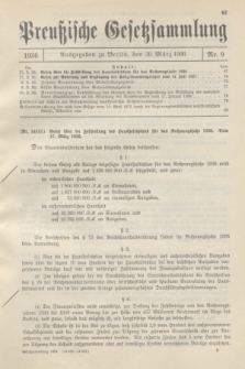 Preußische Gesetzsammlung. 1936, Nr. 9 (20 März)