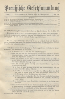 Preußische Gesetzsammlung. 1936, Nr. 10 (30 März)