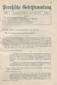 Preußische Gesetzsammlung. 1936, Nr. 11 (9 April)