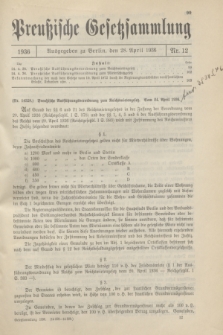 Preußische Gesetzsammlung. 1936, Nr. 12 (28 April)