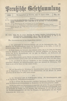Preußische Gesetzsammlung. 1936, Nr. 15 (17 Juni)