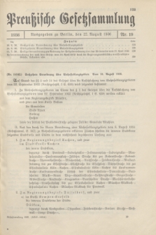 Preußische Gesetzsammlung. 1936, Nr. 19 (22 August)