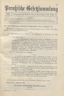 Preußische Gesetzsammlung. 1936, Nr. 21 (24 September)