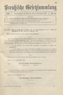 Preußische Gesetzsammlung. 1936, Nr. 22 (3 Oktober)