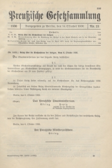 Preußische Gesetzsammlung. 1936, Nr. 23 (14 Oktober)