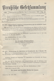 Preußische Gesetzsammlung. 1936, Nr. 26 (17 November)