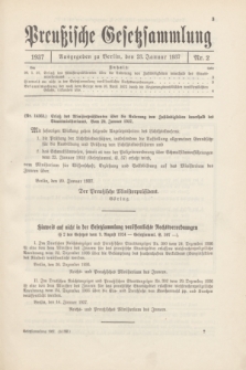 Preußische Gesetzsammlung. 1937, Nr. 2 (23 Januar)