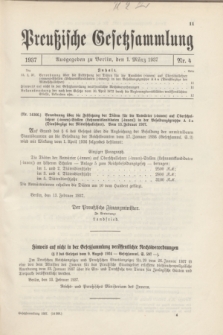 Preußische Gesetzsammlung. 1937, Nr. 4 (1 März)