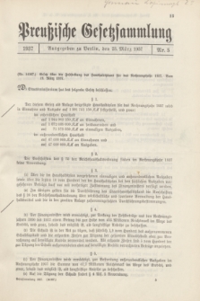 Preußische Gesetzsammlung. 1937, Nr. 5 (23 März)