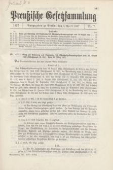 Preußische Gesetzsammlung. 1937, Nr. 7 (7 April)