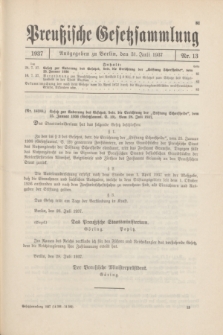 Preußische Gesetzsammlung. 1937, Nr. 13 (31 Juli)