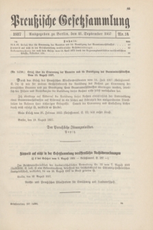 Preußische Gesetzsammlung. 1937, Nr. 14 (11 September)