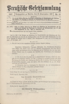 Preußische Gesetzsammlung. 1937, Nr. 15 (25 September)