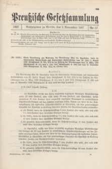 Preußische Gesetzsammlung. 1937, Nr. 17 (1 November)
