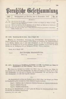 Preußische Gesetzsammlung. 1937, Nr. 18 (6 November)