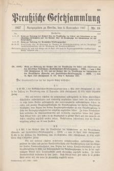 Preußische Gesetzsammlung. 1937, Nr. 19 (9 November)