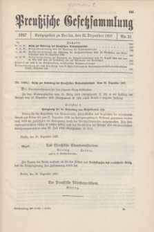 Preußische Gesetzsammlung. 1937, Nr. 21 (22 Dezember)