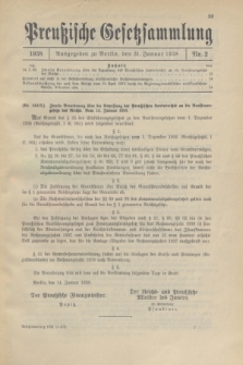 Preußische Gesetzsammlung. 1938, Nr. 2 (31 Januar)