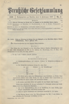 Preußische Gesetzsammlung. 1938, Nr. 3 (12 Februar)