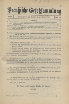 Preußische Gesetzsammlung. 1938, Nr. 14 (8 Juli)