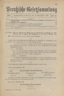 Preußische Gesetzsammlung. 1938, Nr. 22 (12 November)