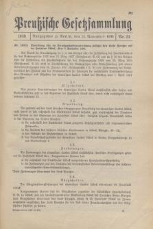 Preußische Gesetzsammlung. 1938, Nr. 23 (15 November)