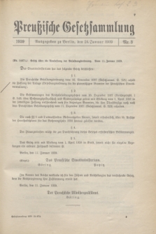 Preußische Gesetzsammlung. 1939, Nr. 3 (24 Januar)