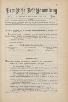 Preußische Gesetzsammlung. 1939, Nr. 7 (8 Mai)