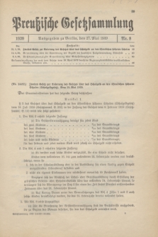 Preußische Gesetzsammlung. 1939, Nr. 8 (27 Mai)