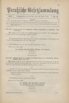 Preußische Gesetzsammlung. 1939, Nr. 10 (26 Juni)