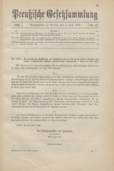 Preußische Gesetzsammlung. 1939, Nr. 12 (4 Juli)