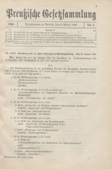 Preußische Gesetzsammlung. 1940, Nr. 2 (2 März)