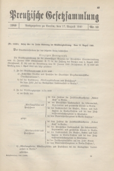 Preußische Gesetzsammlung. 1940, Nr. 10 (17 August)