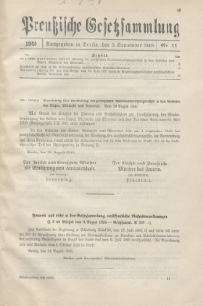 Preußische Gesetzsammlung. 1940, Nr. 11 (5 September)