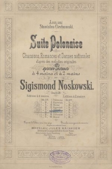 Suite polonaise : chansons, romances et danses nationales d'apres des mélodies originales : pour piano à 4 mains et à 2 mains : oeuvre 28. 5, Oberek