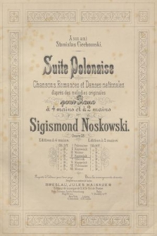 Suite polonaise : chansons, romances et danses nationales d'apres des mélodies originales : pour piano à 4 mains et à 2 mains : oeuvre 28. 4, Kujawiak