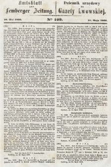 Amtsblatt zur Lemberger Zeitung = Dziennik Urzędowy do Gazety Lwowskiej. 1860, nr 109