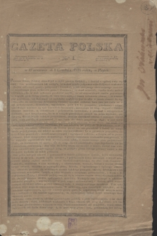 Gazeta Polska. 1826, nr 1 (1 grudnia)