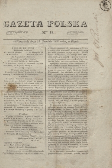 Gazeta Polska. 1826, nr 15 (15 grudnia)