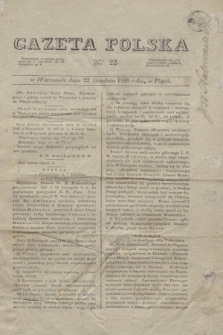 Gazeta Polska. 1826, nr 22 (22 grudnia)