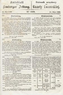 Amtsblatt zur Lemberger Zeitung = Dziennik Urzędowy do Gazety Lwowskiej. 1860, nr 113
