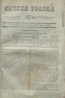 Gazeta Polska. 1828, № 108 (18 kwietnia)