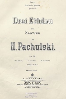 Drei Etüden : für Klavier : op. 28