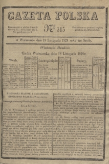 Gazeta Polska. 1828, № 315 (19 listopada)
