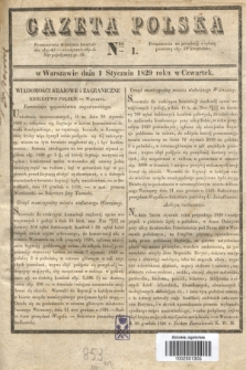 Gazeta Polska. 1829, Nro 1 (1 stycznia)