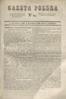 Gazeta Polska. 1829, Nro 92 (5 kwietnia)