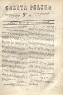 Gazeta Polska. 1829, Nro 187 (16 lipca)